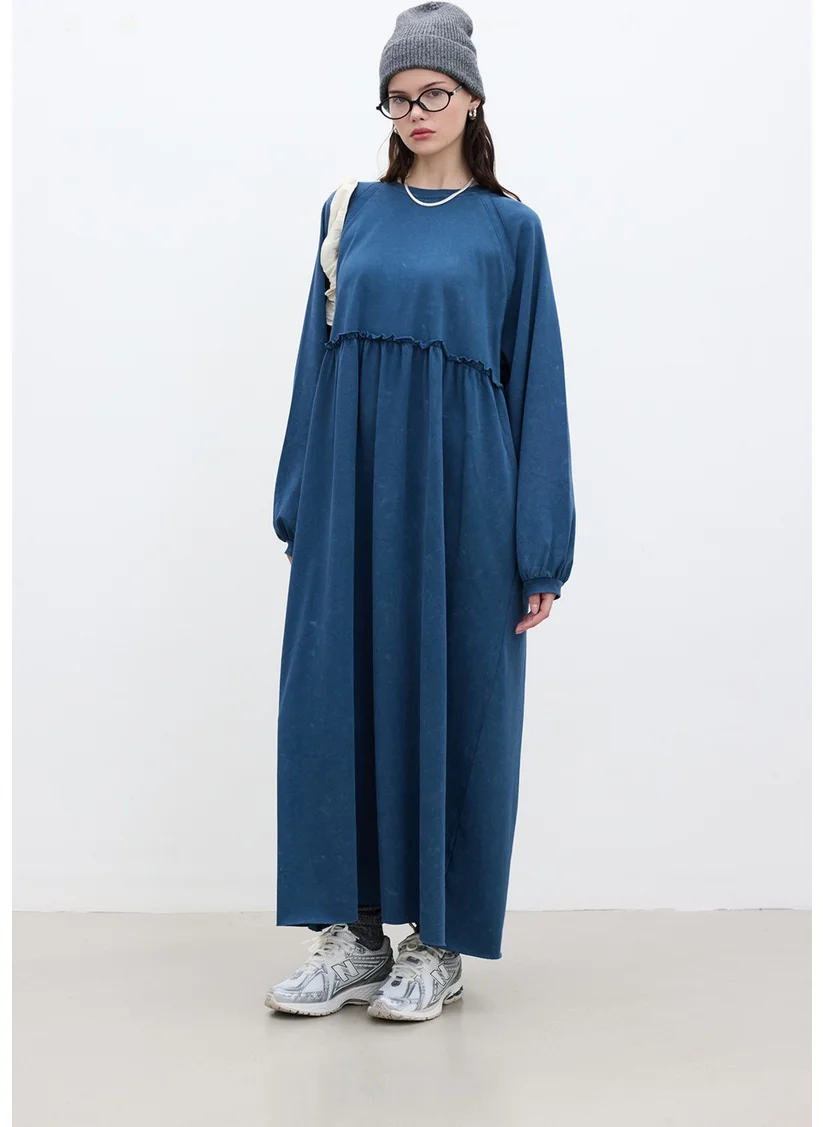 مانوكا Oversize Pleated Dress Indigo