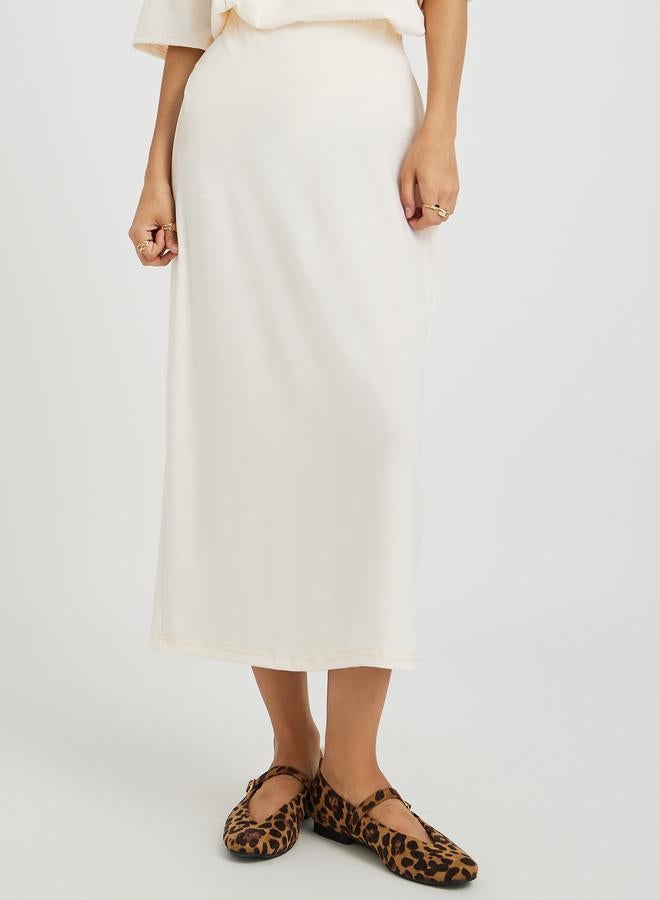 Take Two Take Two Slogan Print Round Neck T-Shirt and Midi Skirt Co-Ords  - Image 4
