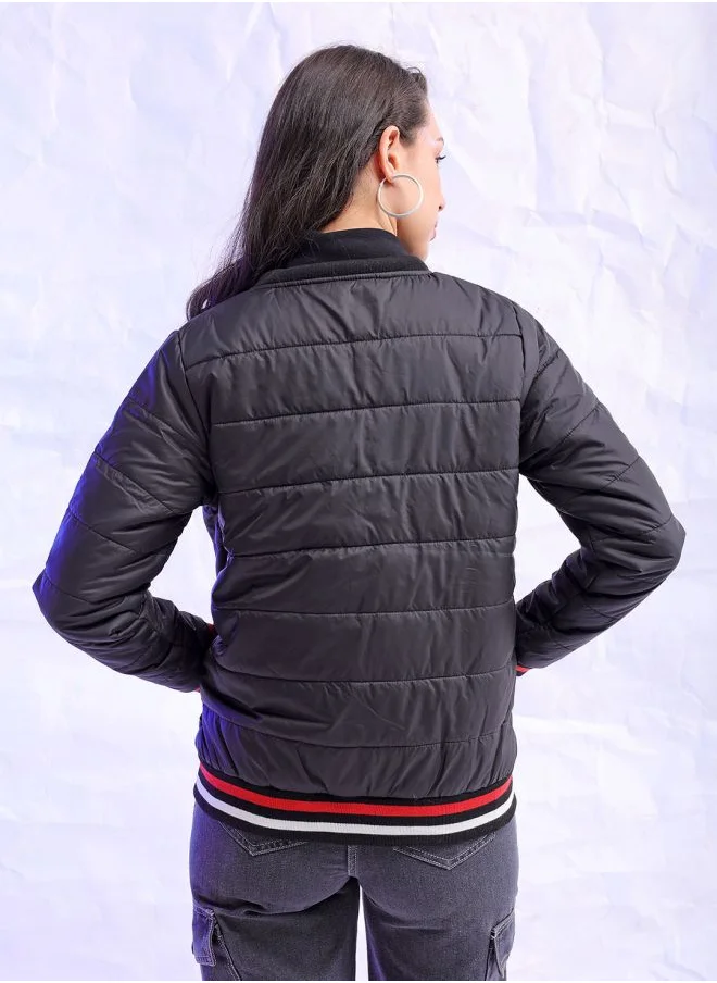 Freehand Women Regular Fit Solid Puffer Jacket