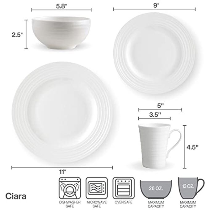 Mikasa 5224193 Ciara 16-Piece Dinnerware Set, Service for 4 - Image 2