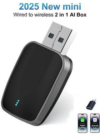 New mini Wireless Carplay Adapter, Convert Wired to Wireless Car Play & Android Auto 2-in-1 Adapter for Apple iPhone & Android Phone, Plug & Play, Auto Connect, No Delay, w/USB C for iOS 10+ Android 11+ - pzsku/ZA168EF9F8E7BAEE0C11AZ/45/1750730636/f42933f5-d51a-4170-9f79-93c94ee130d9