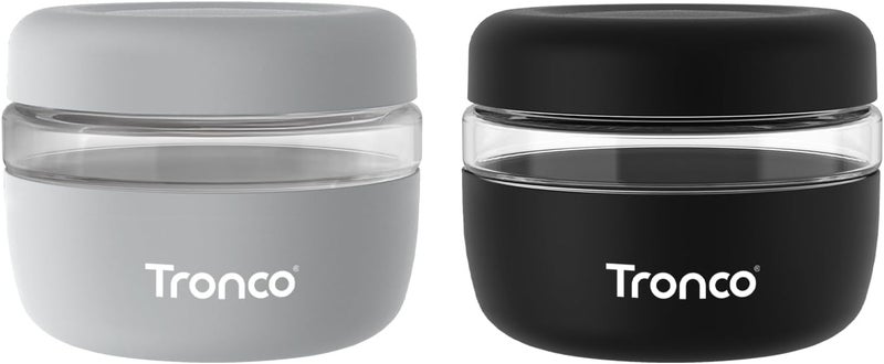tronco 16 oz Glass Food Storage Containers with Lids, Airtight, Leak & Spill Proof Glass Lunch Bowls for Meal Prep, Salad, Yogurt, Soup & Stew, Microwave & Dishwasher Safe, BPA-Free, Set of 2 - Image 1