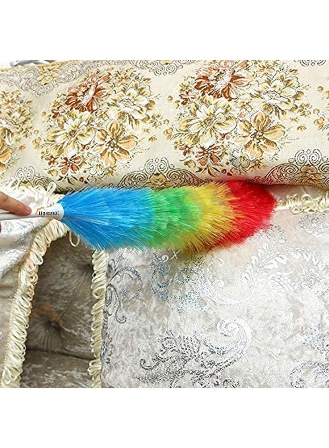 HASANAT ESSENTIALS Essentials Multipurpose Static Duster Soft Rainbow Plastic Easy Clean Multicolor Cobweb Cleaner Feather Tool Electrostatic Power Dusting Brush For Appliances Furniture Computer Cars Home  - Image 5