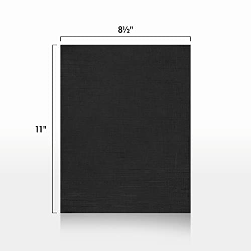 LUXPaper 8.5" x 11" Paper | Letter Size | Black Linen | 80lb. Text | 50 Qty - Image 2