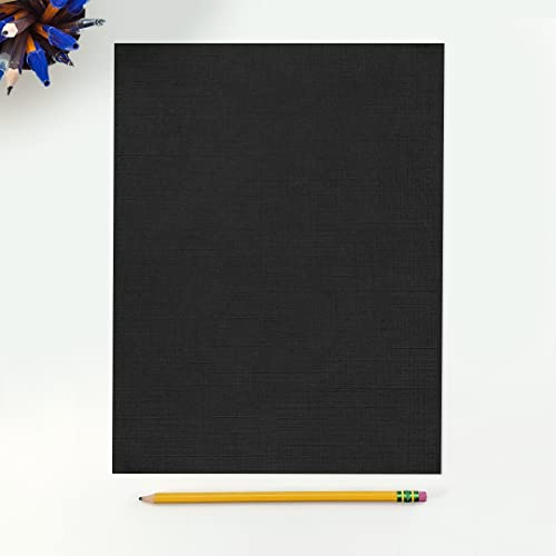 LUXPaper 8.5" x 11" Paper | Letter Size | Black Linen | 80lb. Text | 50 Qty - Image 3