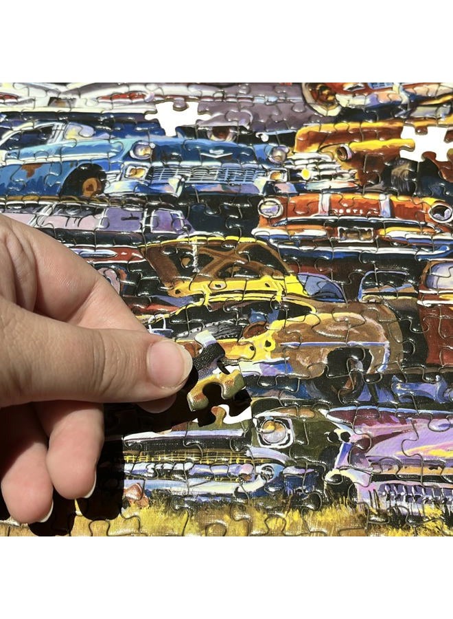 TDC Games Classic Car Puzzle Fabulous 50s Junkpile by Dale Klee, 1000 Piece Jigsaw Puzzle for Kids and Adults, 26.75 x 19.25 inches Educational Puzzles, Difficult and Challenging Classic Car Puzzle - Image 4