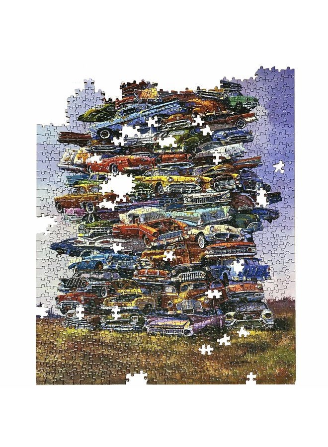 TDC Games Classic Car Puzzle Fabulous 50s Junkpile by Dale Klee, 1000 Piece Jigsaw Puzzle for Kids and Adults, 26.75 x 19.25 inches Educational Puzzles, Difficult and Challenging Classic Car Puzzle - Image 5