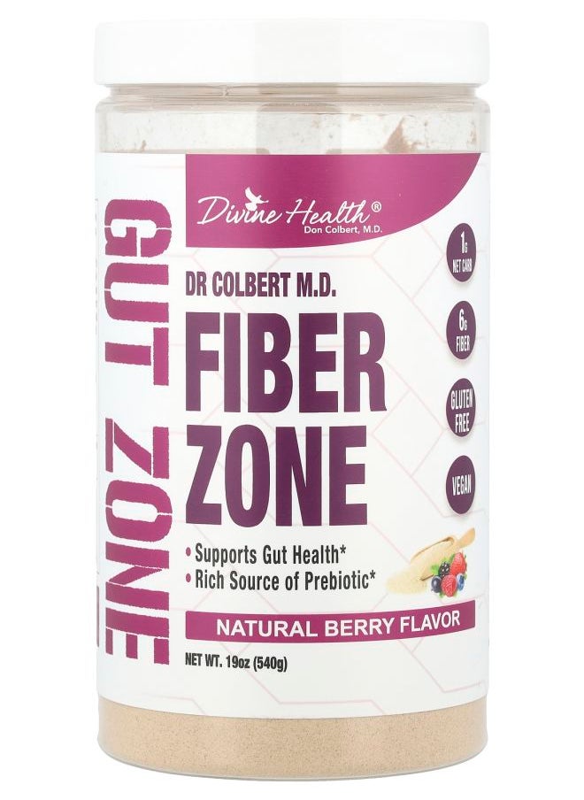 Divine Health Dr Colbert M.D. Fiber Zone Natural Berry 19 oz (540 g) 