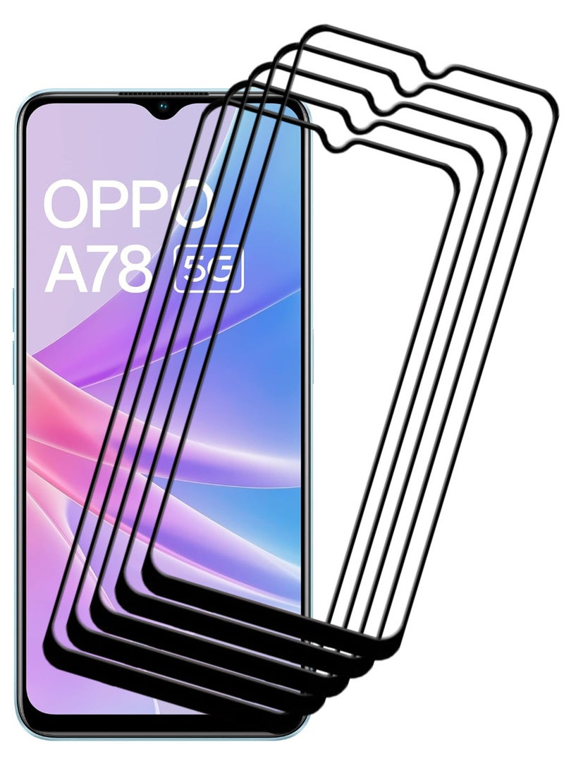ACLIX 5 Pieces Antistatic ESD Dustproof Premium Quality High Definition Tempered Glass Screen Protector Designed For Oppo A78 - Image 1