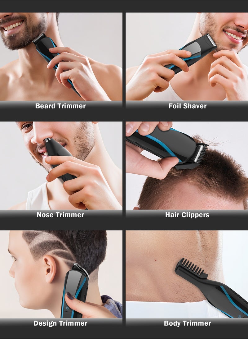 نونك الحلاقة ذكر نحت قطع الحواجب الحلاقة مجموعة ستة في واحد الحلاقة الكهربائية شاشات الكريستال السائل العرض الرقمي متعددة الوظائف آلة - Image 5