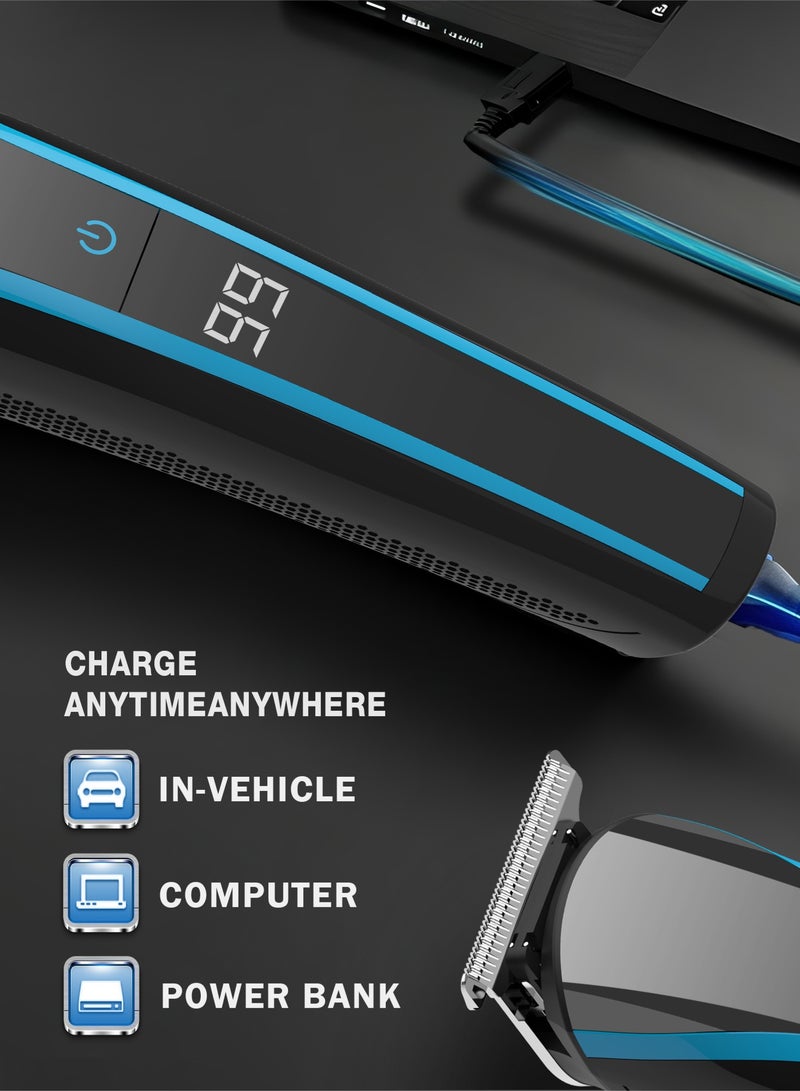 نونك الحلاقة ذكر نحت قطع الحواجب الحلاقة مجموعة ستة في واحد الحلاقة الكهربائية شاشات الكريستال السائل العرض الرقمي متعددة الوظائف آلة - Image 4