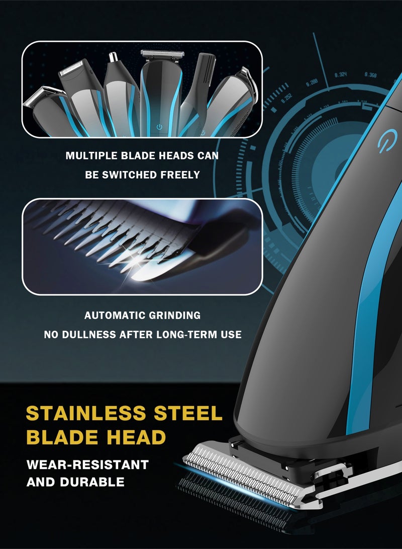 نونك الحلاقة ذكر نحت قطع الحواجب الحلاقة مجموعة ستة في واحد الحلاقة الكهربائية شاشات الكريستال السائل العرض الرقمي متعددة الوظائف آلة - Image 3