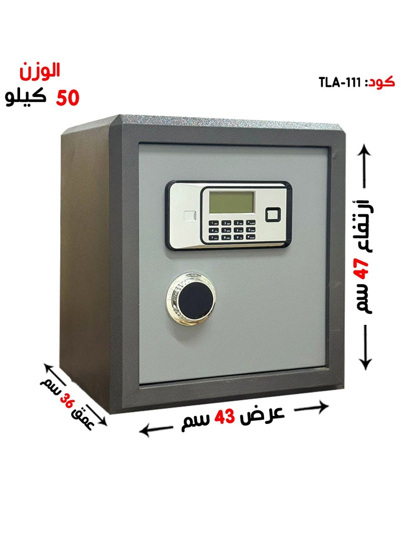 2-Layer Electronic Safe with LCD Display and Battery Operated Anti-Theft System 43 x 35 x 47 cm, Grey - Image 1