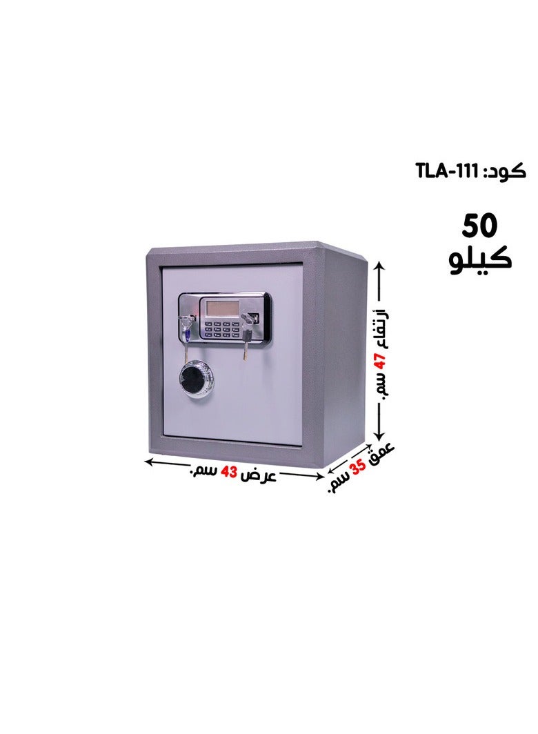 خزنة الكترونية من طبقتين بشاشة LCD ونظام مضاد للسرقة تعمل بالبطارية  مقاس 43 × 35  ×47  سم، لون رمادي  - Image 1