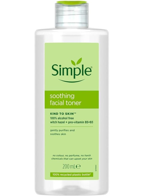 Simple Kind to Skin Soothing Facial Toner 100% Alcohol-Free from the UK's No. 1 Facial Skin Care Brand* 200 ml