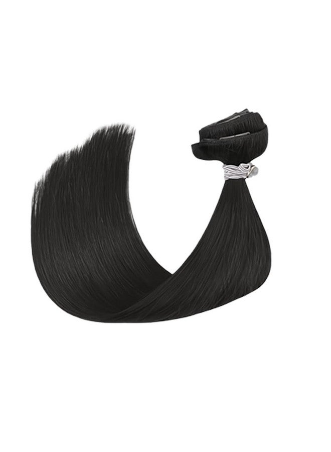 blushia Black, 5 Clips 22" Curly/Straight Hair Extension Natural Black,1-Pack 3/4 Full Head Curly Straight Clips In On Synthetic Hair Extensions, Black - Image 5