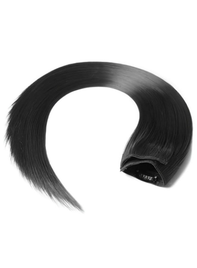 blushia Black, 5 Clips 22" Curly/Straight Hair Extension Natural Black,1-Pack 3/4 Full Head Curly Straight Clips In On Synthetic Hair Extensions, Black - Image 4