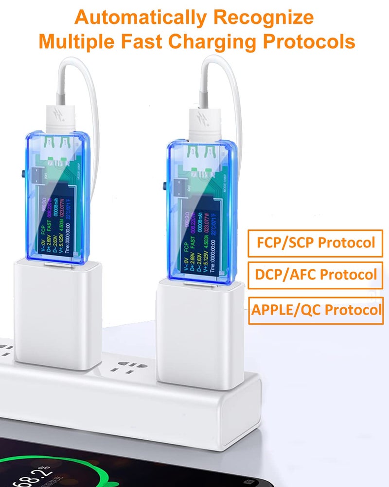Eversame USB 3.0 Tester, Eversame IPS Color Display Digital Multimeter Voltmeter Current and Voltage Monitor, DC 5.1A/30V/150W Power Meter Tester, Test Speed of Chargers, Cables, Capacity of Power Banks-Blue - Image 4