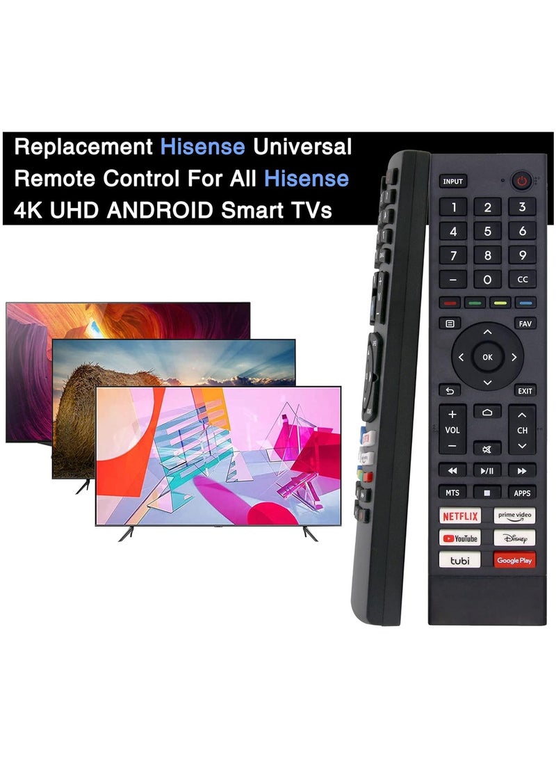 REBENUO Replacement Hisense Universal TV Remote Control Fit for All Hisense 4K UHD Android Smart TV 75A6G 70A6G 65A6G 60A6G 55A6G 50A6G 43A6G 55U68G 65U68G 55U6G 50U6G 65U6G 75U6G 50U68G Without Setting-up - Image 5