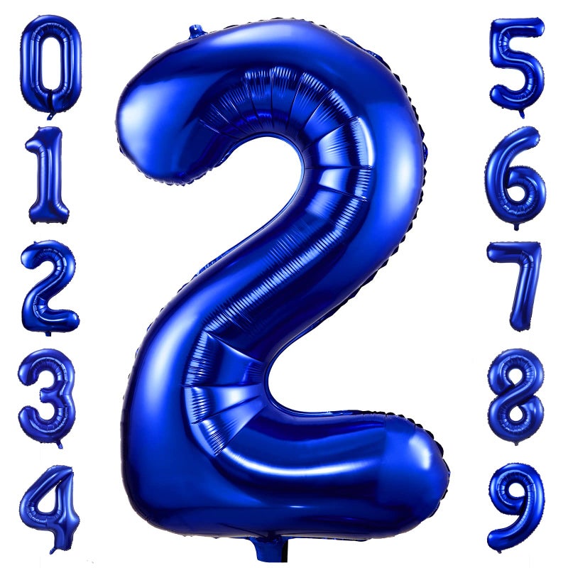 BBPOOL Navy Blue Number 2 Balloons40 Inch Dark Blue 2 Birthday Balloon Large Foil Mylar Number Digital Balloons for Birthday Party Graduation Baby Shower Anniversary Decorations - Image 3