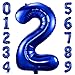 BBPOOL Navy Blue Number 2 Balloons40 Inch Dark Blue 2 Birthday Balloon Large Foil Mylar Number Digital Balloons for Birthday Party Graduation Baby Shower Anniversary Decorations - Image 2
