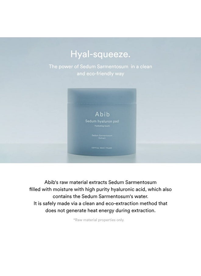 abib Sedum Hyaluron Pad Hydrating Touch (75 Pads) I Hyaluronic Acid Hydrating And Improving Skin Texture Mild Exfoliation  - Image 3