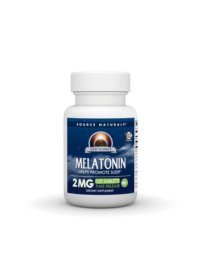 Source Naturals ميلاتونين مطلق الوقت 2 ملغ - 120 قرص مطلق الوقت - Image 1