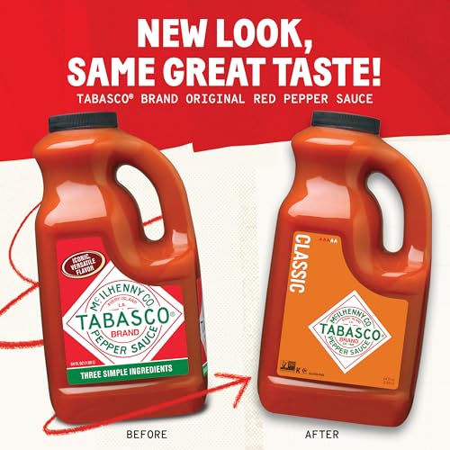 TABASCO Brand Original Red Pepper Sauce, Medium Hot Sauce, Bulk Plastic Jug, Classic & Versatile, Three Simple Ingredients, For Large Recipes & Marinades, Great on Everything, 64 Fl Oz (Pack of 1) - Image 2