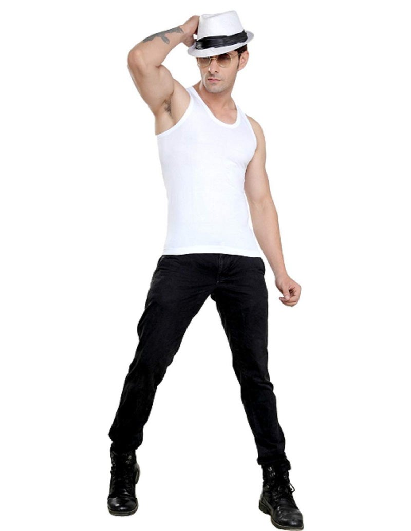 ARIEL Hockman Men's Cotton Vest 110cm (Modern Classic) White Sleeveless Combo Pack of 5 - Image 3
