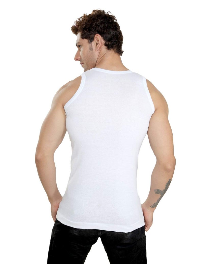 ARIEL Hockman Men's Cotton Vest 110cm (Modern Classic) White Sleeveless Combo Pack of 5 - Image 5