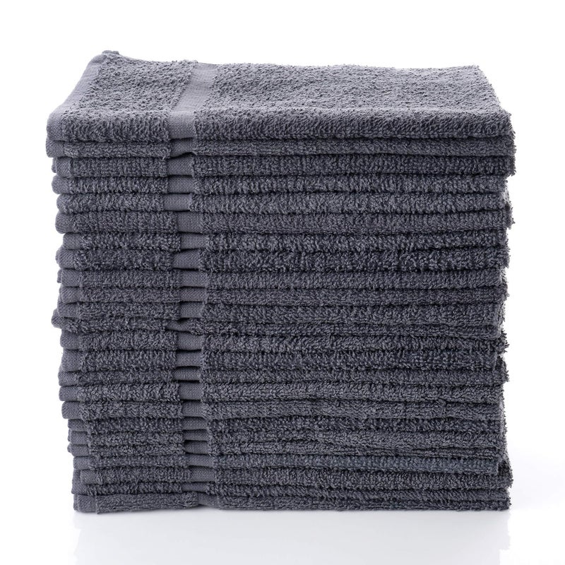 Simpli-Magic Cotton Hand Towels 16"x27" (12 Pack) â€“ Soft Towels for Bathroom, Kitchen, Salon & Gym (Gray) - Image 1