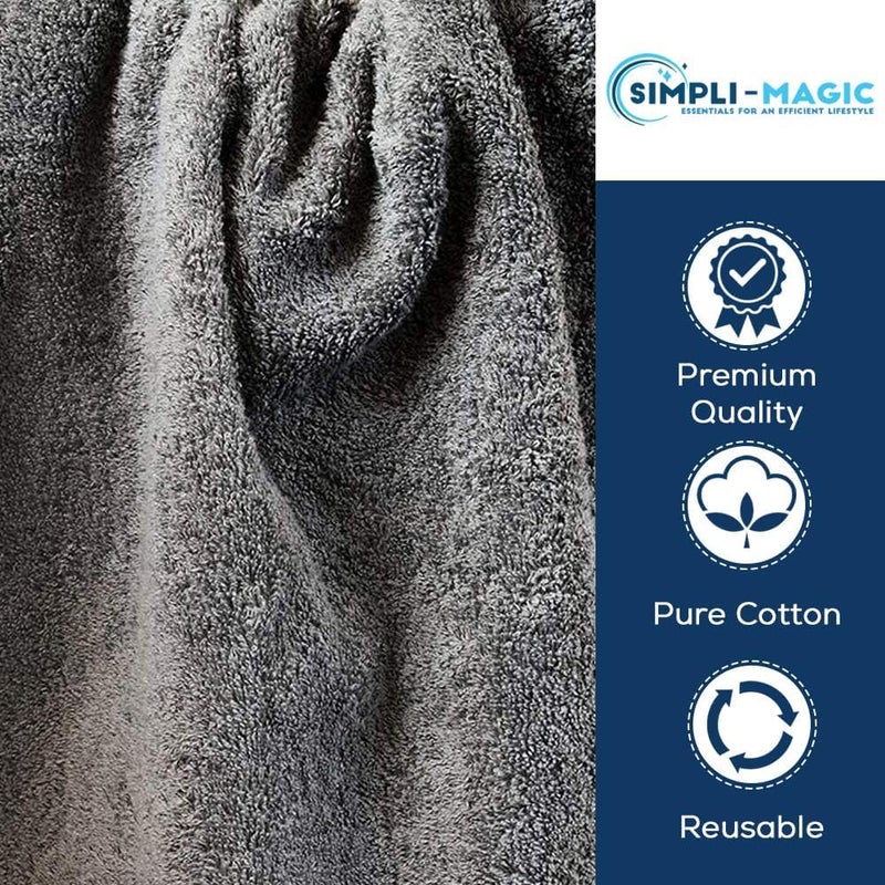 Simpli-Magic Cotton Hand Towels 16"x27" (12 Pack) â€“ Soft Towels for Bathroom, Kitchen, Salon & Gym (Gray) - Image 4