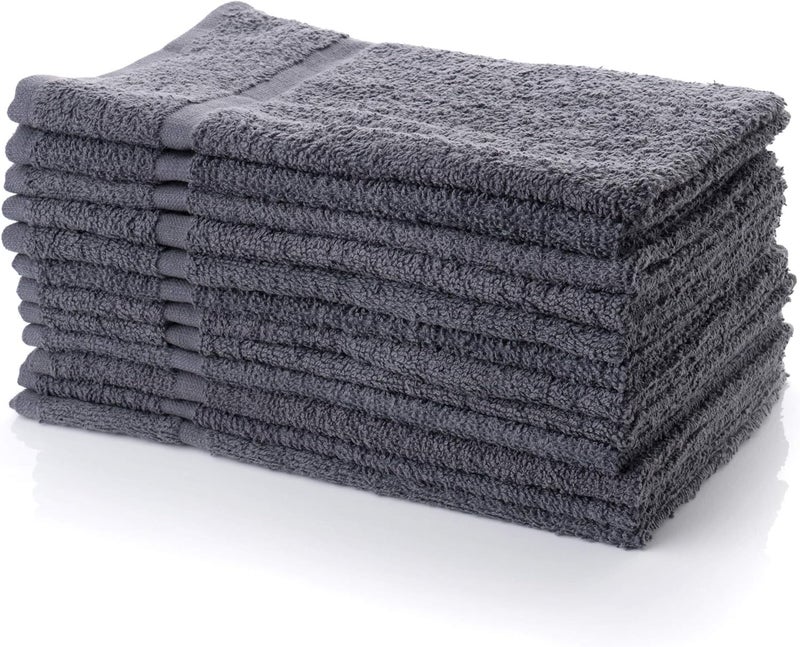 Simpli-Magic Cotton Hand Towels 16"x27" (12 Pack) â€“ Soft Towels for Bathroom, Kitchen, Salon & Gym (Gray) - Image 2
