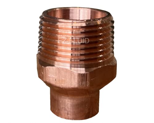 EZ-FLUID EZFLUID Plumbing 2Pcs 34 Solder x 1 MIP LF Copper Male AdapterC x MIP Sweat To Male Threaded Male Adapter Reducing Sweat Solder Copper Pipe Fittings - Image 1