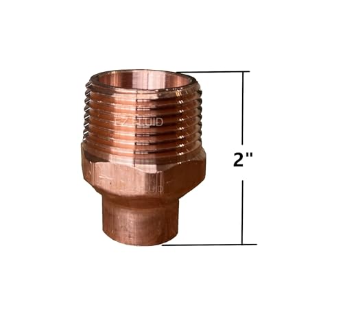 EZ-FLUID EZFLUID Plumbing 2Pcs 34 Solder x 1 MIP LF Copper Male AdapterC x MIP Sweat To Male Threaded Male Adapter Reducing Sweat Solder Copper Pipe Fittings - Image 3