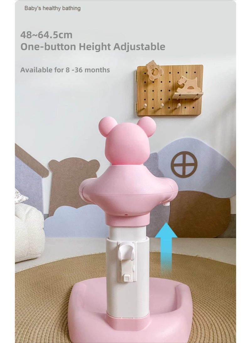 مينيجونز منتج "ميني جونز": حامل استحمام أطفال - دب كرتوني + قاعدة أمان مضادة للانزلاق (مساعد حمام متنقل لعمر 6+ أشهر) - Image 2