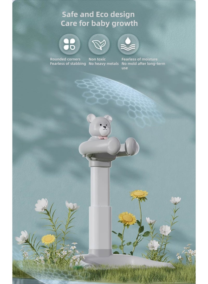 مينيجونز منتج "ميني جونز": حامل استحمام أطفال - دب كرتوني + قاعدة أمان مضادة للانزلاق (مساعد حمام متنقل لعمر 6+ أشهر) - Image 4