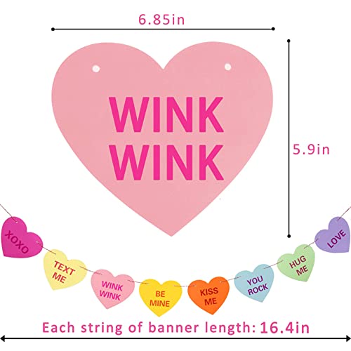 Festiko®Valentines Day Heart Banner Garland with 32 Pcs Hearts, 32.8ft Candy Color Heart Garland,Heart Sayings Banners for Anniversary,Wedding,Birthday Party,Valentines Decor(2 Strings) - Image 2