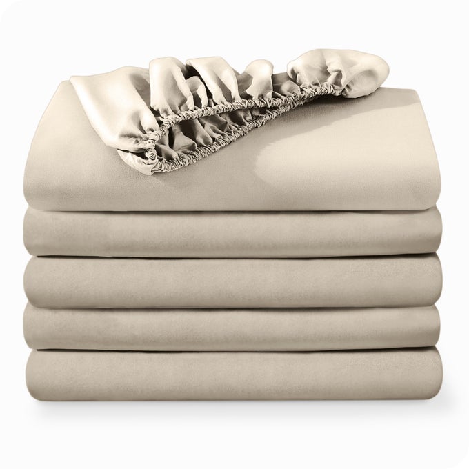 5PACK FITTED BOTTOM SHEETS TWIN PREMIUM 1800 ULTRASOFT MICROFIBER DEEP POCKET TWIN SAND