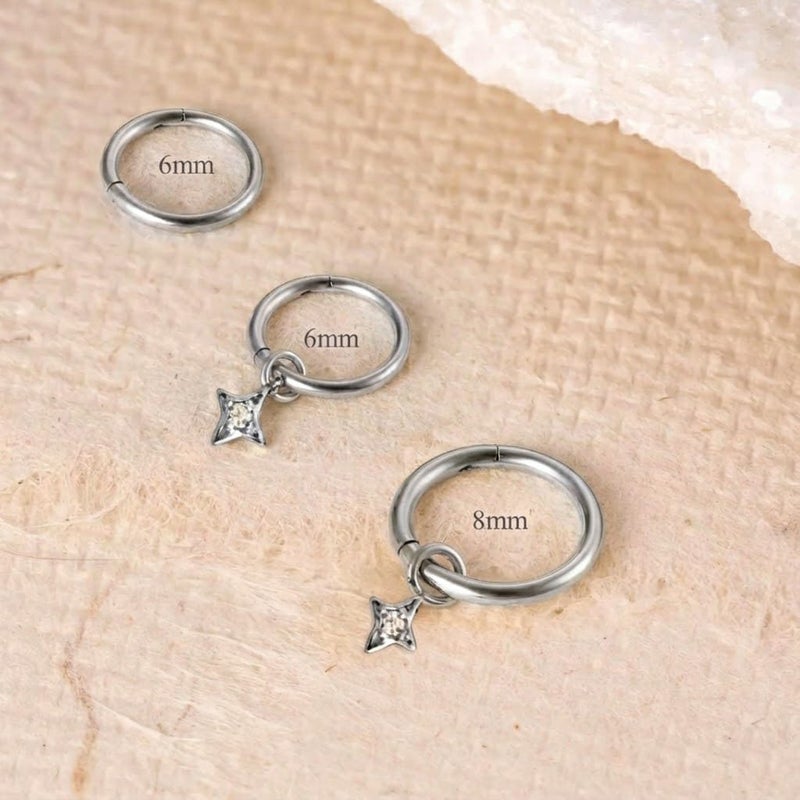 NONTAI Titanium Earrings Daith Piercing Jewelry Helix Hoop Earring 16G Rook Hoop 6mm - Image 4