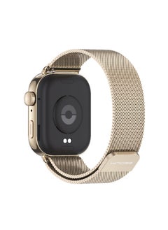 Fit 2 Watch Band Stainless Steel Milanese Clasp Magnetic Suction Three-bead Bamboo Texture Metal Wristband For HuaweiWatch-Color:Milan Magnetic-Shallow Gold-Specifications:For HuaweiFit3