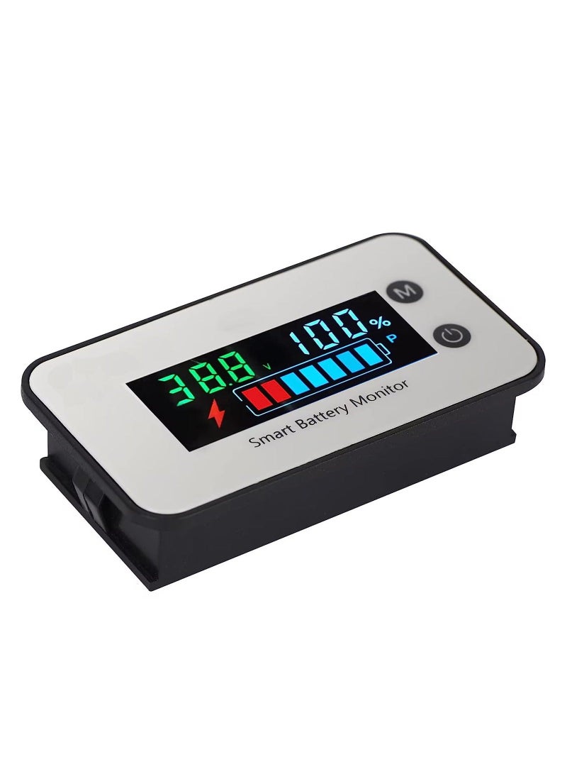 Battery Monitor 12V 24V 36V 48V 60V 72V Voltage Monitor Digital Battery Capacity Tester Percentage Level Voltage Temperature Switch Meter Gauge with Buzzer Alarm - Image 1