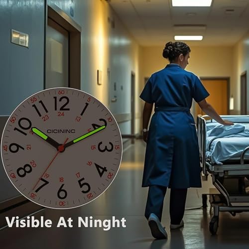 cicininc Nurse Watch for Women,Echeveria Blue Analog Nursing Watches with 12/24 Hour Military Time,Second Hand - Image 3