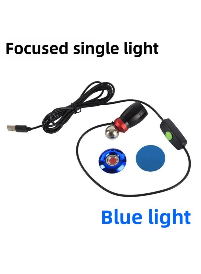 New Magnetic Fishing Light Fishing Box Lamp Head Raft Fishing Light Rod Slightly Light Zoom Dimming Night Fishing Light Blue Light Yellow Light