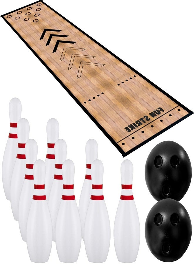 Sitroasho Mini Bowling Set Indoor Outdoor Indoor Bowling Set with Guide Arrow Mat Gold and Silver Medal Backpack Dispensing Suitable for Family Friends Family Party Entertainment - Image 1