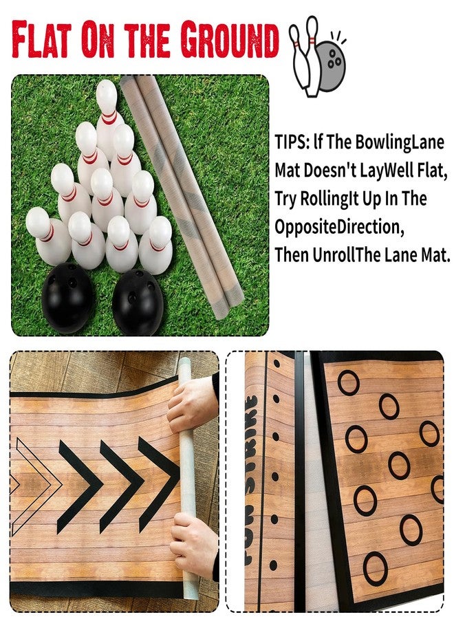 Sitroasho Mini Bowling Set Indoor Outdoor Indoor Bowling Set with Guide Arrow Mat Gold and Silver Medal Backpack Dispensing Suitable for Family Friends Family Party Entertainment - Image 5