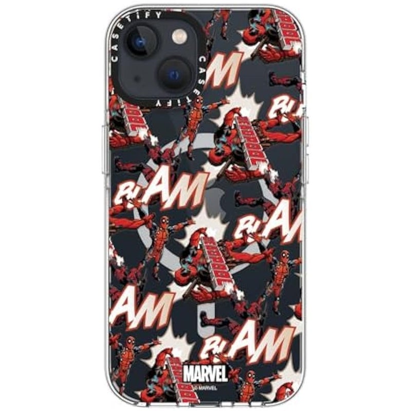 Casetify Clear iPhone 13 Case 【Deadpool & Wolverine Co-Lab/Not Yellowing / 6.6ft Drop Protection/Magsafe】 - Deadpool Pattern Case - Clear - Image 4