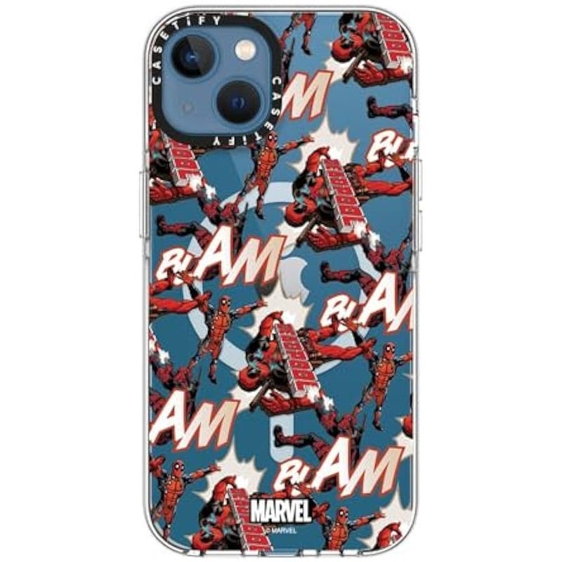 Casetify Clear iPhone 13 Case 【Deadpool & Wolverine Co-Lab/Not Yellowing / 6.6ft Drop Protection/Magsafe】 - Deadpool Pattern Case - Clear - Image 5