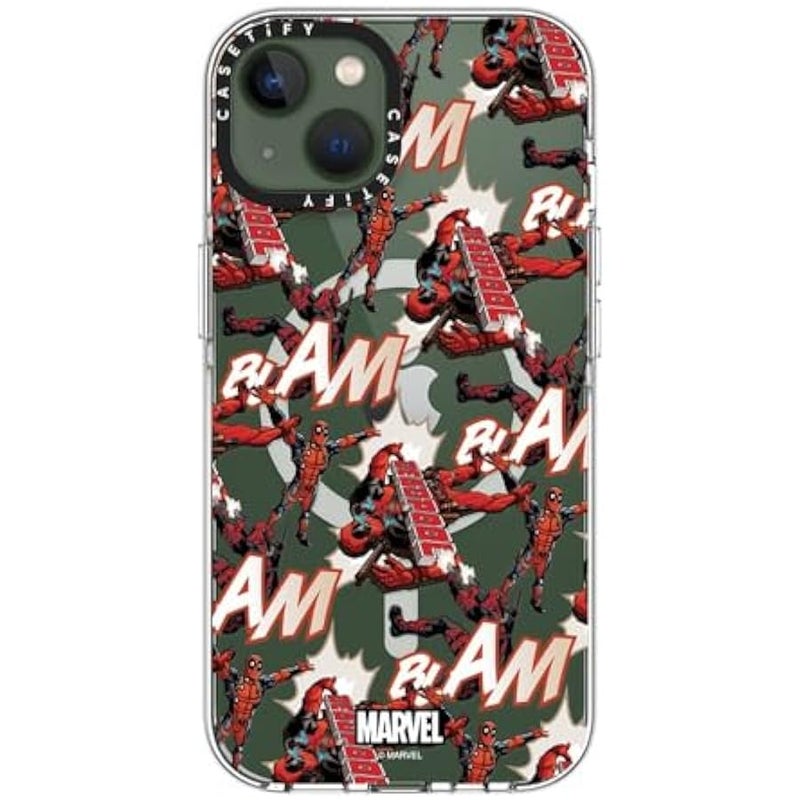 Casetify Clear iPhone 13 Case 【Deadpool & Wolverine Co-Lab/Not Yellowing / 6.6ft Drop Protection/Magsafe】 - Deadpool Pattern Case - Clear - Image 3