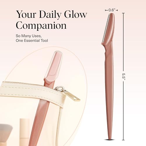 Kitsch Dermaplane Razor for Women Face – Face Razors for Women & Men, Eyebrow Trimmer & Face Shaver – Exfoliating Facial Razor & Skin Care Tool for Smoother Skin - Terracotta, 12 pcs - Image 5